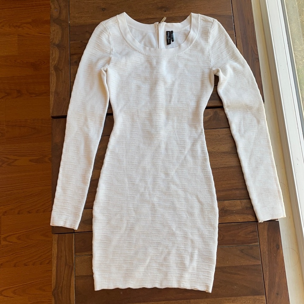 Guess Marciano white long sleeve bandage dress